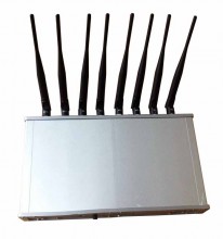 16W 8 Antennas Powerful WiFi Bluetooth 3G 4G Mobile Phone Jammer with Cooling Fan