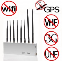 12W High Power 8 Antennas Bluetooth WiFi GPS VHF UHF 3G Signal Blocker