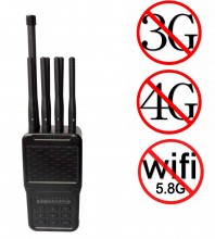 4W Powerful Selectable Portable 2G 3G 4G Phone Jammer and All WiFI   Signals Jammer (2.4G,5.8G)