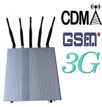 12W Powerful Desktop Style 3G Cellphone Signal Jammer with 5 Antennas