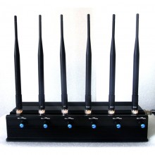 Adjustable Powerful 15W WiFi GPS Cellphone Blocker with 6 Antennas