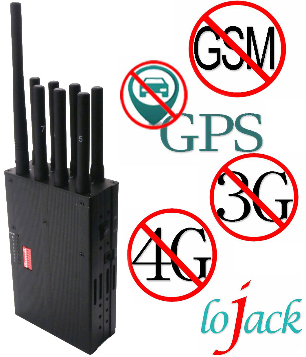 Newest Selectable Handheld 8 band All Mobile Phone Jammer & WiFi GPS L1