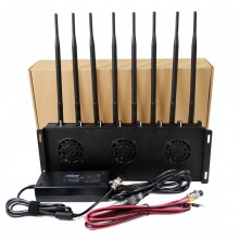 8 Bands Desktop WiFi2.4G/5.2G/5.8G +  Mobile Phone 2G/3G/4G Signal Jammer with Adjustable Button