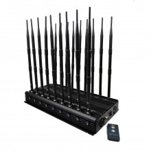 First Ever Made Remote Controll Design 18 Channels High Power Mobile Phone WiFi Lojack VHF UHF GPS All-in-one Signal Jammer with Adjustable Button