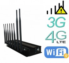 15W Tabletop Powerful 8 Antennas WiFi Bluetooth 3G 4G Mobile Phone Signal Jammer