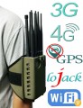 Handheld 10 Channels Mobile Phone 2G/3G/4G + LOJACK + GPSL1 + WiFi(2.4G, 5.8G) Signal Jammer with Large Hot Sink