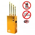 Portable GPS Bluetooth 3G Cellphone Signal Jammer with Golden Color